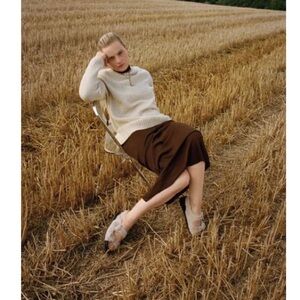 Zara Oversized Knit Sweater in Ecru